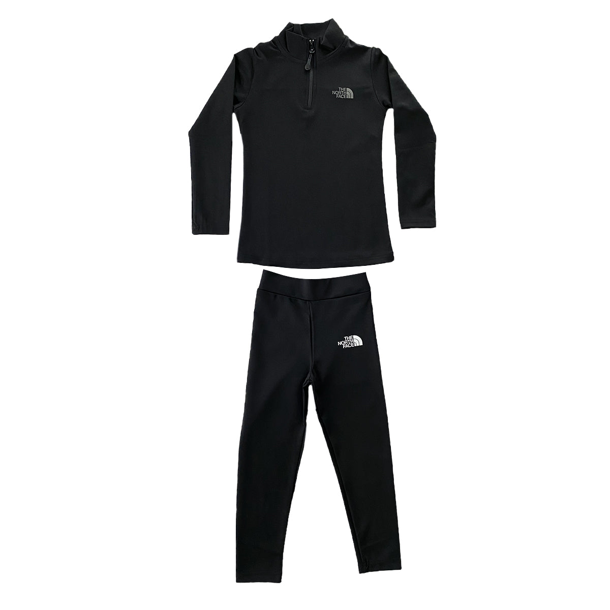 Taytlı Uzun Kollu Kız Çocuk Gym Set-Black